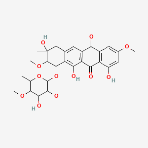 molecular formula C29H34O12 B1202413 4,6,9-三羟基-7-(4-羟基-3,5-二甲氧基-6-甲基氧杂环己烷-2-基)氧基-2,8-二甲氧基-9-甲基-8,10-二氢-7H-四苯并芘-5,12-二酮 CAS No. 98813-22-0