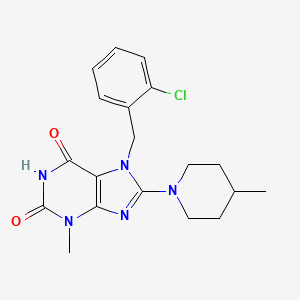 molecular formula C19H22ClN5O2 B12024177 7-(2-chlorobenzyl)-3-methyl-8-(4-methyl-1-piperidinyl)-3,7-dihydro-1H-purine-2,6-dione 