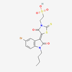 2-(5-(5-Bromo-1-butyl-2-oxoindolin-3-ylidene)-4-oxo-2-thioxothiazolidin-3-yl)ethanesulfonic acid