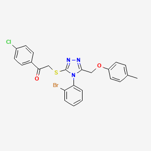 2-((4-(2-Bromophenyl)-5-((p-tolyloxy)methyl)-4H-1,2,4-triazol-3-yl)thio)-1-(4-chlorophenyl)ethanone