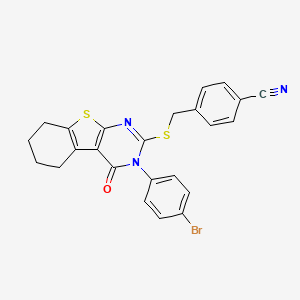 4-({[3-(4-Bromophenyl)-4-oxo-3,4,5,6,7,8-hexahydro[1]benzothieno[2,3-d]pyrimidin-2-yl]sulfanyl}methyl)benzonitrile