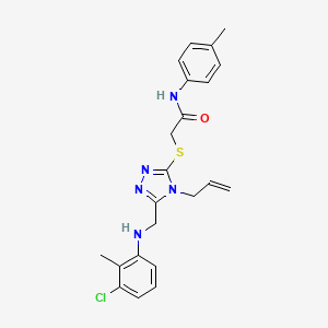 molecular formula C22H24ClN5OS B12024322 2-({4-allyl-5-[(3-chloro-2-methylanilino)methyl]-4H-1,2,4-triazol-3-yl}sulfanyl)-N-(4-methylphenyl)acetamide CAS No. 538337-17-6