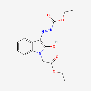 Ethyl 2-(1-(2-ethoxy-2-oxoethyl)-2-oxoindolin-3-ylidene)hydrazinecarboxylate