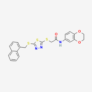 N-(2,3-dihydro-1,4-benzodioxin-6-yl)-2-({5-[(naphthalen-1-ylmethyl)sulfanyl]-1,3,4-thiadiazol-2-yl}sulfanyl)acetamide