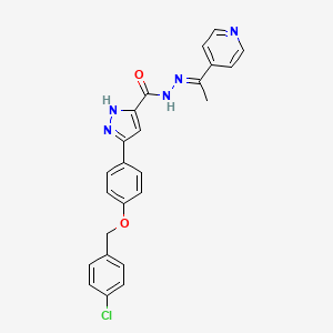 3-{4-[(4-chlorobenzyl)oxy]phenyl}-N'-[(E)-1-(4-pyridinyl)ethylidene]-1H-pyrazole-5-carbohydrazide