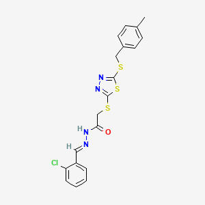 N'-[(E)-(2-chlorophenyl)methylidene]-2-({5-[(4-methylbenzyl)sulfanyl]-1,3,4-thiadiazol-2-yl}sulfanyl)acetohydrazide