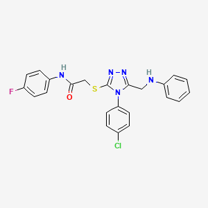 2-{[5-(Anilinomethyl)-4-(4-chlorophenyl)-4H-1,2,4-triazol-3-YL]sulfanyl}-N-(4-fluorophenyl)acetamide