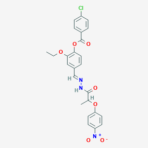 [2-ethoxy-4-[(E)-[2-(4-nitrophenoxy)propanoylhydrazinylidene]methyl]phenyl] 4-chlorobenzoate