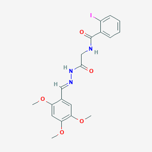 2-iodo-N-[2-oxo-2-[(2E)-2-[(2,4,5-trimethoxyphenyl)methylidene]hydrazinyl]ethyl]benzamide