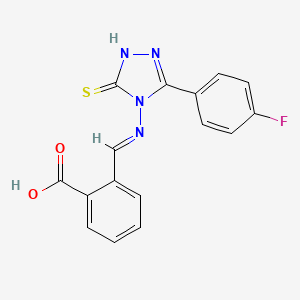 2-(((3-(4-Fluorophenyl)-5-thioxo-1H-1,2,4-triazol-4(5H)-yl)imino)methyl)benzoic acid