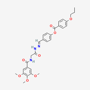 [4-[(E)-[[2-[(3,4,5-trimethoxybenzoyl)amino]acetyl]hydrazinylidene]methyl]phenyl] 4-propoxybenzoate