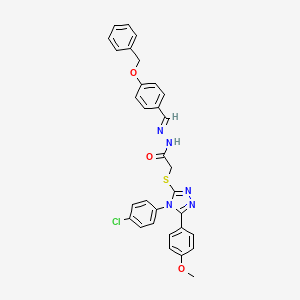 N'-{(E)-[4-(benzyloxy)phenyl]methylidene}-2-{[4-(4-chlorophenyl)-5-(4-methoxyphenyl)-4H-1,2,4-triazol-3-yl]sulfanyl}acetohydrazide