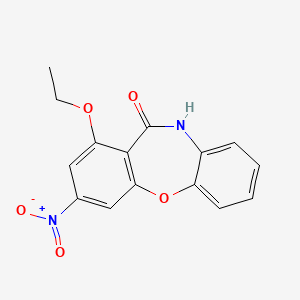 molecular formula C15H12N2O5 B1202450 7-ethoxy-9-nitro-5H-benzo[b][1,4]benzoxazepin-6-one 