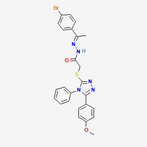 N'-[(E)-1-(4-bromophenyl)ethylidene]-2-{[5-(4-methoxyphenyl)-4-phenyl-4H-1,2,4-triazol-3-yl]sulfanyl}acetohydrazide