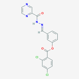 3-((2-(Pyrazine-2-carbonyl)hydrazono)methyl)phenyl 2,4-dichlorobenzoate