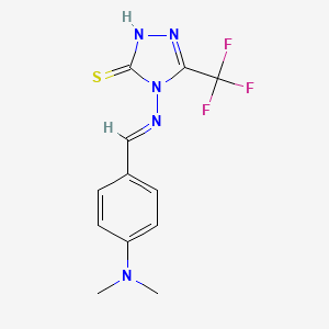 4-({(E)-[4-(dimethylamino)phenyl]methylidene}amino)-5-(trifluoromethyl)-2,4-dihydro-3H-1,2,4-triazole-3-thione