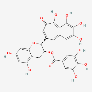 molecular formula C27H20O13 B1202455 [(2R,3R)-5,7-dihydroxy-2-(2,3,4,5-tetrahydroxy-6-oxobenzo[7]annulen-8-yl)-3,4-dihydro-2H-chromen-3-yl] 3,4,5-trihydroxybenzoate 