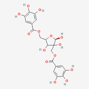 molecular formula C20H20O14 B1202456 [(5R)-3,4,5-trihydroxy-4-[(3,4,5-trihydroxybenzoyl)oxymethyl]tetrahydrofuran-2-yl]methyl 3,4,5-trihydroxybenzoate 