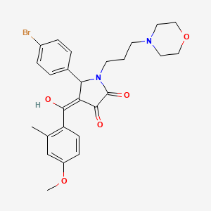 molecular formula C26H29BrN2O5 B12024578 5-(4-Bromophenyl)-3-hydroxy-4-(4-methoxy-2-methylbenzoyl)-1-[3-(4-morpholinyl)propyl]-1,5-dihydro-2H-pyrrol-2-one 