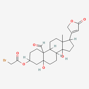 molecular formula C25H33BrO7 B1202463 3-[(Bromoacetyl)oxy]-5,14-dihydroxy-19-oxocard-20(22)-enolide CAS No. 4956-18-7