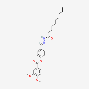 molecular formula C26H34N2O5 B12024653 4-(2-Decanoylcarbohydrazonoyl)phenyl 3,4-dimethoxybenzoate CAS No. 769142-10-1