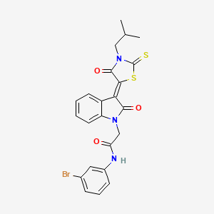 N-(3-Bromophenyl)-2-[(3Z)-3-(3-isobutyl-4-oxo-2-thioxo-1,3-thiazolidin-5-ylidene)-2-oxo-2,3-dihydro-1H-indol-1-YL]acetamide