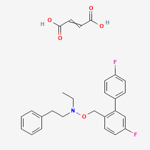 molecular formula C27H27F2NO5 B1202471 but-2-enedioic acid;N-ethyl-N-[[4-fluoro-2-(4-fluorophenyl)phenyl]methoxy]-2-phenylethanamine 