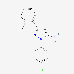 molecular formula C16H14ClN3 B12024728 1-(4-Chlorophenyl)-3-O-tolyl-1H-pyrazol-5-amine CAS No. 618092-78-7