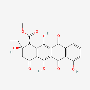molecular formula C22H18O9 B1202474 甲基 (1R,2R)-2-乙基-2,5,7,12-四羟基-4,6,11-三氧代-1,3-二氢四苯并杂环-1-羧酸盐 CAS No. 81341-47-1