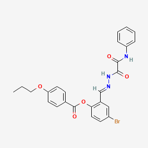 [2-[(E)-[(2-anilino-2-oxoacetyl)hydrazinylidene]methyl]-4-bromophenyl] 4-propoxybenzoate