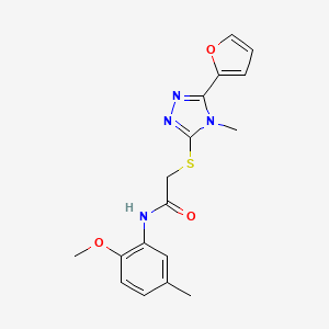 molecular formula C17H18N4O3S B12024753 2-(5-(2-furyl)-4-methyl(1,2,4-triazol-3-ylthio))-N-(2-methoxy-5-methylphenyl)a cetamide 