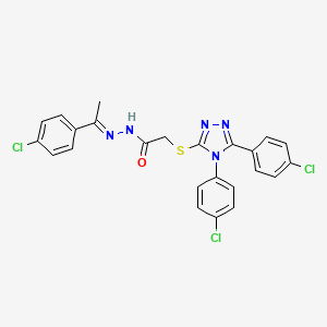 2-{[4,5-Bis(4-chlorophenyl)-4H-1,2,4-triazol-3-YL]sulfanyl}-N'-[(E)-1-(4-chlorophenyl)ethylidene]acetohydrazide