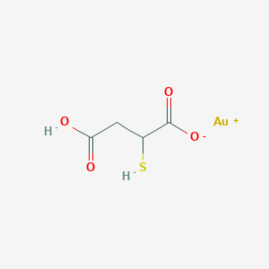 molecular formula C4H5AuO4S B1202480 金(1+)；4-羟基-4-氧代-2-硫代丁酸盐 CAS No. 4846-27-9