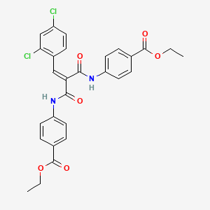 Ethyl 4-[(3-(2,4-dichlorophenyl)-2-{[4-(ethoxycarbonyl)anilino]carbonyl}acryloyl)amino]benzoate