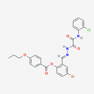 4-BR-2-(2-((2-Chloroanilino)(oxo)AC)carbohydrazonoyl)phenyl 4-propoxybenzoate