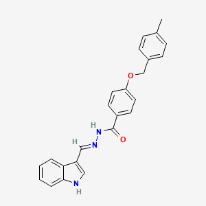 molecular formula C24H21N3O2 B12024890 N'-((1H-Indol-3-yl)methylene)-4-((4-methylbenzyl)oxy)benzohydrazide CAS No. 765311-60-2