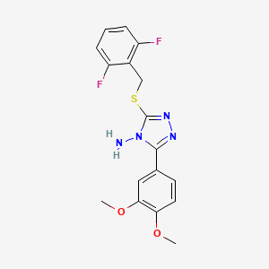 3-((2,6-Difluorobenzyl)thio)-5-(3,4-dimethoxyphenyl)-4H-1,2,4-triazol-4-ylamine