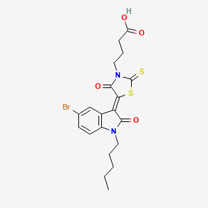 4-(5-(5-Bromo-2-oxo-1-pentylindolin-3-ylidene)-4-oxo-2-thioxothiazolidin-3-yl)butanoic acid