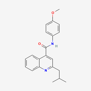 molecular formula C21H22N2O2 B1202495 N-(4-甲氧基苯基)-2-(2-甲基丙基)-4-喹啉甲酰胺 CAS No. 332358-01-7