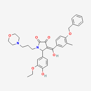 molecular formula C34H38N2O7 B12024964 4-[4-(benzyloxy)-3-methylbenzoyl]-5-(3-ethoxy-4-hydroxyphenyl)-3-hydroxy-1-[3-(4-morpholinyl)propyl]-1,5-dihydro-2H-pyrrol-2-one 