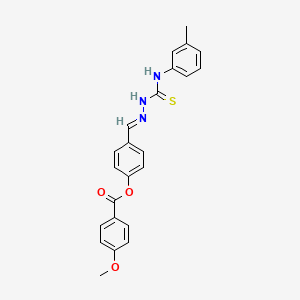 4-(2-(3-Toluidinocarbothioyl)carbohydrazonoyl)phenyl 4-methoxybenzoate