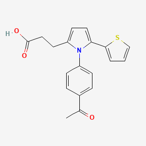 molecular formula C19H17NO3S B1202497 3-[1-(4-乙酰苯基)-5-噻吩-2-基-2-吡咯基]丙酸 