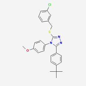 molecular formula C26H26ClN3OS B12024980 3-(4-tert-butylphenyl)-5-[(3-chlorobenzyl)sulfanyl]-4-(4-methoxyphenyl)-4H-1,2,4-triazole 