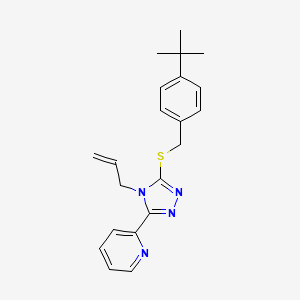 molecular formula C21H24N4S B12025025 2-(4-Allyl-5-((4-tert-butylbenzyl)thio)-4H-1,2,4-triazol-3-YL)pyridine CAS No. 587014-36-6