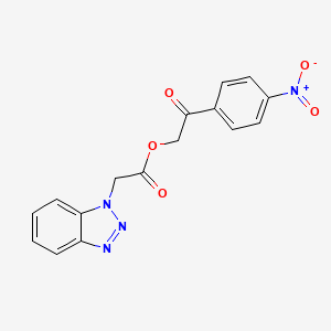 molecular formula C16H12N4O5 B12025027 2-(4-nitrophenyl)-2-oxoethyl 1H-benzotriazol-1-ylacetate 