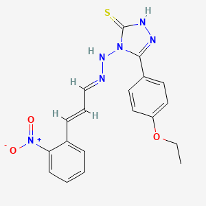 5-(4-Ethoxyphenyl)-4-(2-(3-(2-nitrophenyl)allylidene)hydrazinyl)-4H-1,2,4-triazole-3-thiol