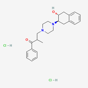 molecular formula C24H32Cl2N2O2 B1202510 N-(3-oxo-3-phenyl-2-methylpropyl)-N'-(3-hydroxy-1,2,3,4-tetrahydro-2-naphthyl)piperazine dihydrochloride CAS No. 65708-80-7