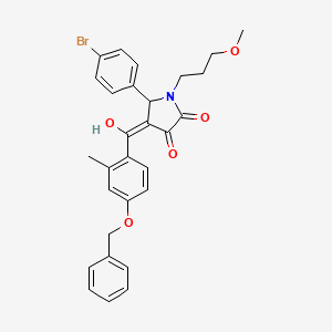 molecular formula C29H28BrNO5 B12025131 4-(4-(Benzyloxy)-2-methylbenzoyl)-5-(4-bromophenyl)-3-hydroxy-1-(3-methoxypropyl)-1H-pyrrol-2(5H)-one CAS No. 498535-68-5