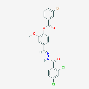 molecular formula C22H15BrCl2N2O4 B12025205 4-(2-(2,4-Dichlorobenzoyl)carbohydrazonoyl)-2-methoxyphenyl 3-bromobenzoate CAS No. 769143-08-0