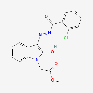 Methyl 2-(3-(2-(2-chlorobenzoyl)hydrazono)-2-oxoindolin-1-yl)acetate